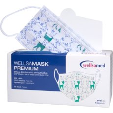 Wellsamask Premium 3-vrstvé hypoalergenní ochranné ústenky na gumičku - kočky