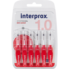 INTERPROX 4G MINICONICAL mezizubní kartáček 0,60 mm červený kónický, 6 ks