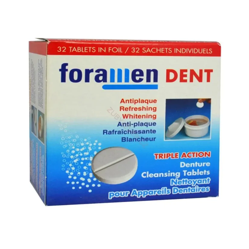 FORAMEN DENT ČISTÍCÍ TABLETY – pro čištění zubní náhrady  a ortodontického aparátku