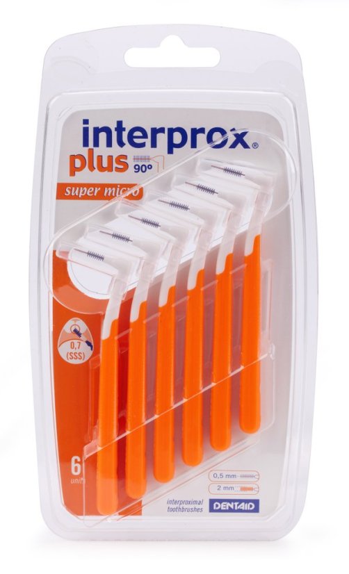 INTERPROX PLUS SUPERMICRO mezizubní kartáček 0,50 mm oranžový, 6 ks INTERPROX PLUS SUPERMICRO mezizubní kartáček 0,50 mm oranžový, 6 ks