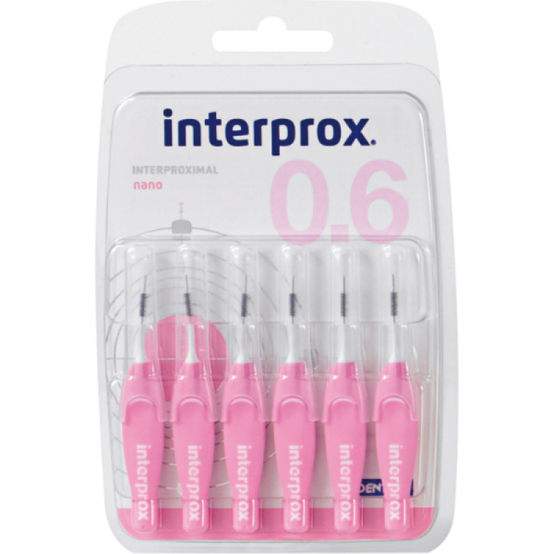 INTERPROX 4G NANO mezizubní kartáček 0,38 mm růžový, 6 ks