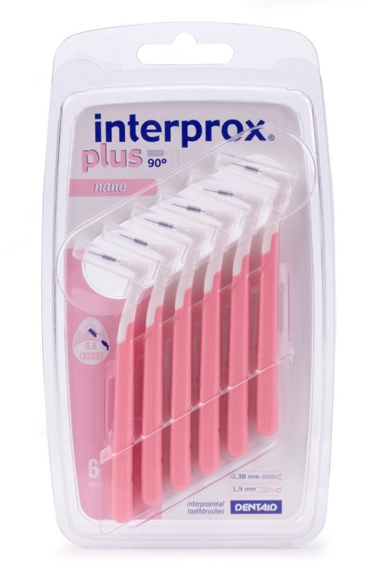 INTERPROX PLUS NANO mezizubní kartáček 0,38 mm růžový, 6 ks INTERPROX PLUS NANO mezizubní kartáček 0,38 mm růžový, 6 ks