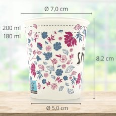 WELLSACUP papírové kelímky, 50 ks - kytky