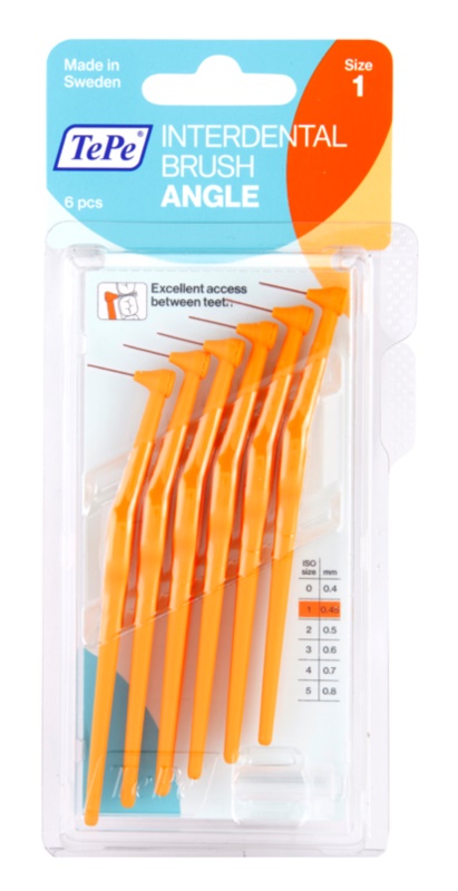 TePe Angle, prodl. mez. kart., 6 ks vel. 0,45mm oranžové