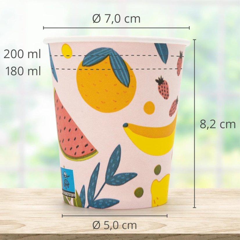 WELLSACUP papírové kelímky, 50 ks -  léto