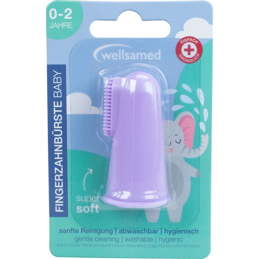 WELLSAKIDS silikonový prstový kartáček - fialový WELLSAKIDS silikonový prstový kartáček - fialový