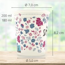 WELLSACUP papírové kelímky, 50 ks - kytky