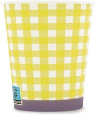 WELLSACUP papírové kelímky, 50 ks - žluté káro