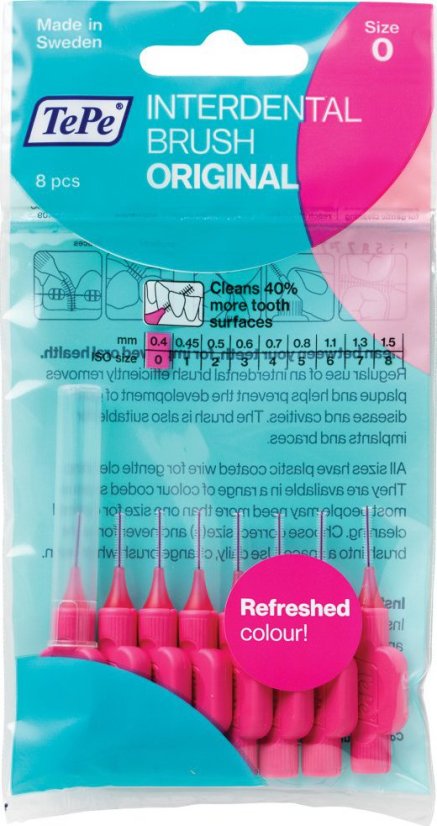 TePe mezizubní kartáčky, 8 ks vel. 0,40mm růžové