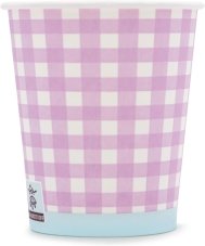 WELLSACUP papírové kelímky, 50 ks - růžové káro