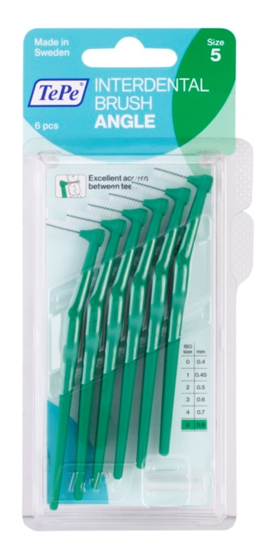 TePe Angle, prodl. mez. kart., 6 ks vel. 0,80mm zelené