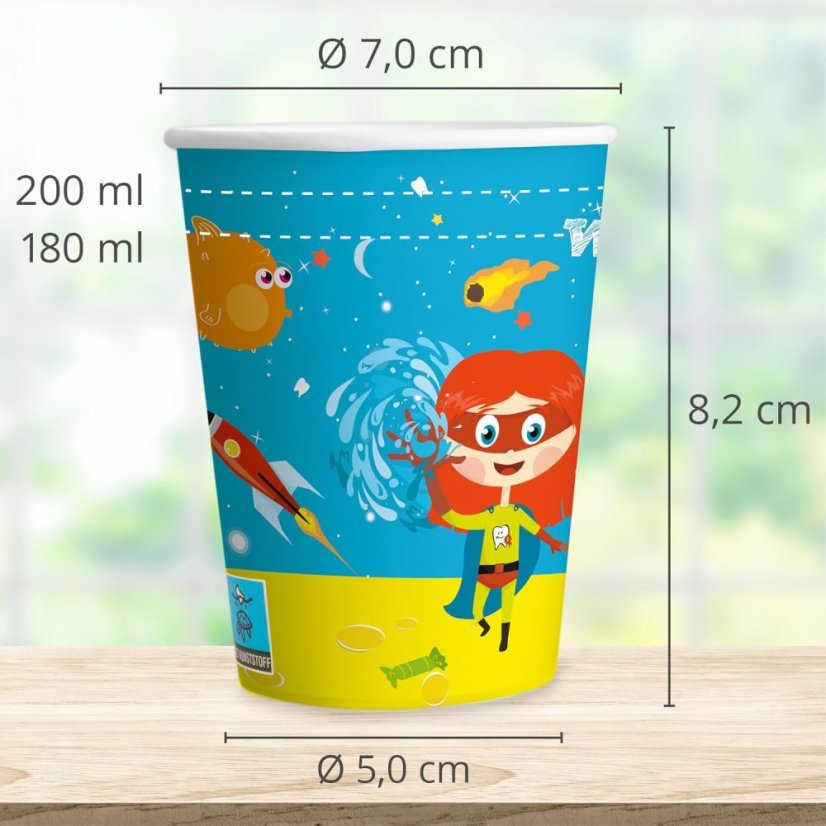 WELLSACUP papírové kelímky, 50 ks - astronaut