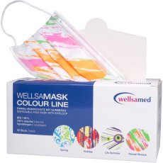 Wellsamask Premium 3-vrstvé hypoalergenní ochranné ústenky na gumičku - Hawaii