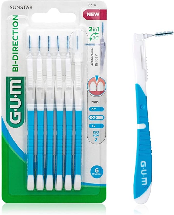 GUM Bi-Direction mezizubní kartáček 0,90 mm modrý, 6 ks