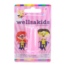 WELLSAKIDS silikonový prstový kartáček - růžový