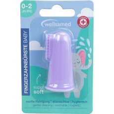 WELLSAKIDS silikonový prstový kartáček - fialový