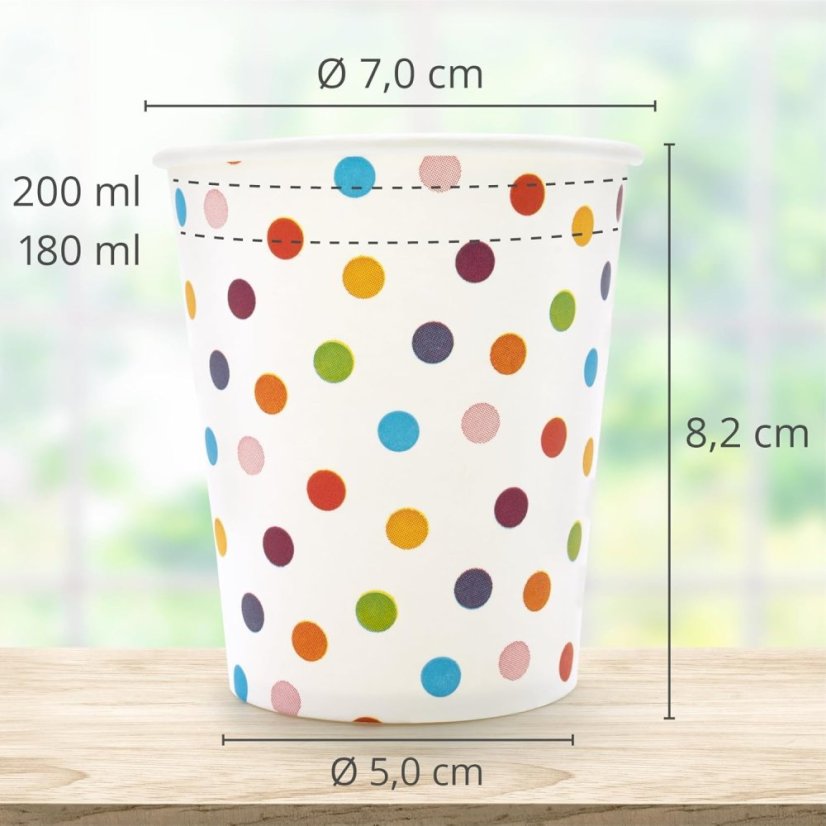 WELLSACUP papírové kelímky, 50 ks - puntíky