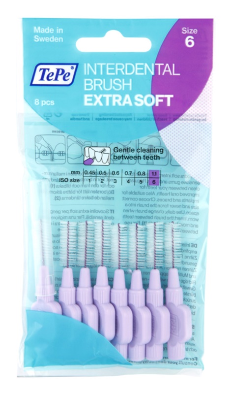 TePe mezizubní kartáčky, extrasoft, 8 ks, vel. 1,10mm fialové