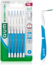 GUM Bi-Direction mezizubní kartáček, 0,9 mm - modrý, ISO 2, 6 ks