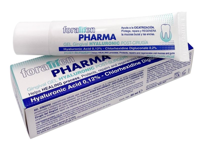 FORAMEN HYALURONIC gingival gel s 0,20 % chlorhexidin diglukonátu a 0,12 % kyseliny hyaluronové